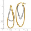 Black Bow Jewelry Twisted Double Oval Hollow Hoop Earrings in 14k Two Tone Gold, 42mm - 4 of 4