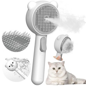 BABYYER Cat Steam Brush with 2 Spray Levels & Release Button, for Shedding Grooming, Pet Hair Removal Comb - 1 of 4