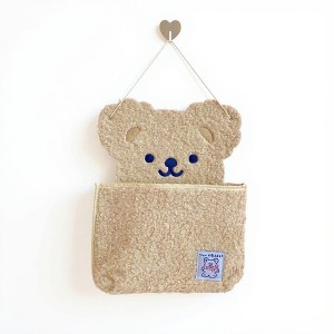 Anna-Kaci Plush Bear Wall Pocket Organizer with Hanging Loop and Front Storage Pouch - 1 of 4