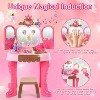 Skirfy Toddler Vanity Makeup Table with Mirror and Chair, Kids Pretend Play Vanity Set with Accessories, Lights & Music,Pink - 2 of 4