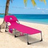 Gymax 1PCS/2PCS Outdoor Beach Lounge Chair Folding Chaise Lounge 5-Level Backrest Blue & Green/Blue/Turquoise/Gray/Black/Beige/Pink/Hot Pink - 2 of 4