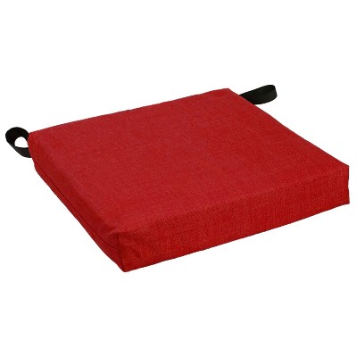 Paprika Red Polyester Outdoor Dining Chair Cushions, Set of 4