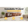 Modern 90-inch TV Stand with Open Shelves & Storage Drawers, Walnut Veneer Media Console for Living Room - 4 of 4