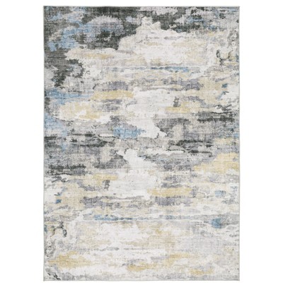 Oriental Weavers Malibu MAL01 Grey / Blue Indoor Area Rug - 3'6" x 5'6"