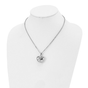 Chisel Stainless Steel and Enameled HOPE Hollow Heart Pendant on an 18" Cable Chain Necklace - 1 of 4