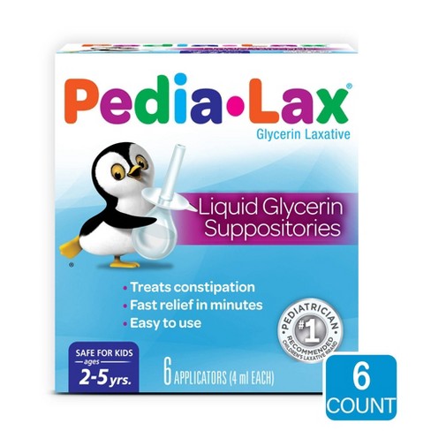 Pedia-lax Laxative Liquid Glycerin Suppositories For Kids - Ages 2-5 - 6ct  : Target