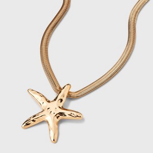 Starfish Pendant Necklace - A New Day™ Gold - 1 of 4