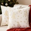 Christmas Velvet Pillow Covers Set of 2,Christmas Pillowcases, Xmas Tree Gold Brozing Cushion Cases,Winter Holiday Home Decoration - 2 of 4
