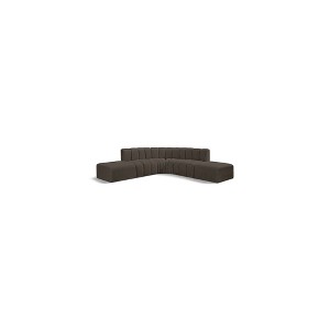 Meridian Furniture,Arc Brown Boucle Fabric Modular Sofa - 1 of 4