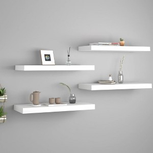 vidaXL Floating Wall Shelves 4 pcs White 23.6Inchx9.3Inchx1.5Inch MDF - 1 of 4