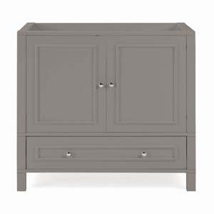 36" Williamsburg Vanity Cabinet Gray - Alaterre Furniture: Wood Frame, 1 Shelf, Universal Storage, 34.5" Depth - 1 of 4