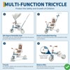 7-in-1 Foldable Baby Tricycle w/ Adjustable Parent Handle – Toddler Trike with Safety Harness, Wheel Brakes - 3 of 4