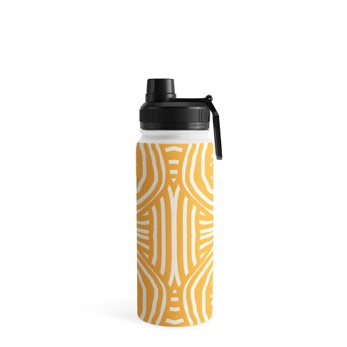 Water Bottle Stainless Steel Green Stripes