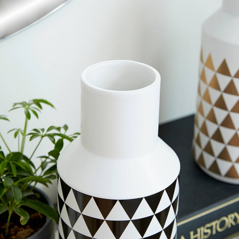 Set of 2 Modern Ceramic Bottle Vases with Patterns - Olivia & May, 3 of 7
