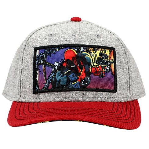 Deadpool Heather Gray Flex Red Target Hat Fit Elite And : Cap