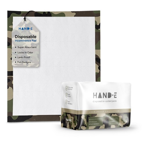Hand-e Camo Disposable Underpads, Leak Proof Incontinence Bed Pads 30 X 36  - 25 Pack : Target