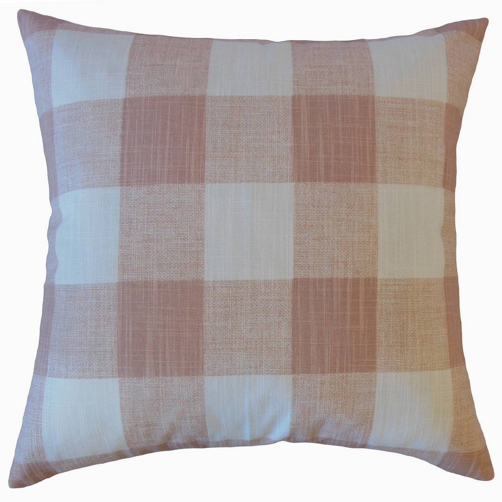 Photos - Pillow Plaid Square Throw  Pink -  Collection