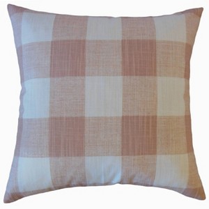 Plaid Square Throw Pillow Pink - Pillow Collection
