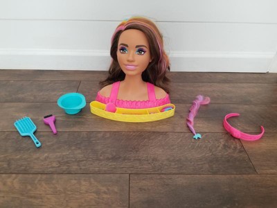 Barbie Doll Deluxe Styling Head with Color Reveal Accessories and Curly  Brown Neon Rainbow Hair, Doll Head for Hair Styling - The Black Toy Store