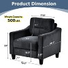 MYINDA Comfort Sofa Single Accent Chair Living Room Bedroom Office Tight Spaces, Black - 2 of 4