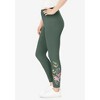 Woman Within Women's Plus Size Petite Stretch Cotton Embroidered Legging - 4 of 4