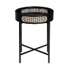 NicBex Wooden Top Mesh Border End Table with Metal Legs and Rattan Insert for Living Room - 3 of 4