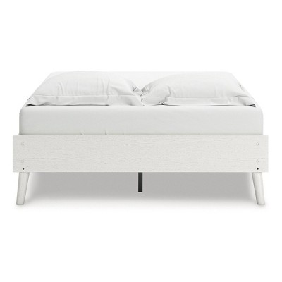 Aprilyn White Full Platform Bed with Wood Frame
