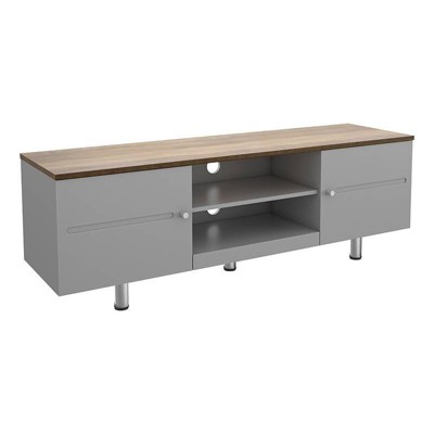 Driftwood Top TV Stand for TVs up to 70" Satin Gray - AVF