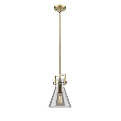 Newton Cone - 1 Light Stem Hung Pendant In Industrial Style-11.38 Inches Tall and 8 Inches Wide