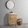 JONATHAN Y VAN1008 Javer 20 in. W x 18 in. D x 33 in. H Rattan Modern Farmhouse 2-Shelf Bath Vanity Cabinet Only (Sink Basin not Included), Oak - 2 of 4
