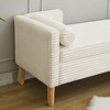 Kumasinova 65.3" Wide Fluffy Storage Ottoman Bench with Armrest&2 Bolster Pillows,Accent Ottoman Bed Bench for Living Room&Bedroom,350lbs Max - 4 of 4