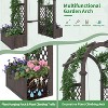 Wood Garden Arbor with Planter Boxes and Swing - Outdoor Arch Trellis with Pergola for Climbing Plants Vines Grapes - Backyard Decor,Party,Weddings - 4 of 4