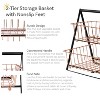 Sunnydaze Indoor Rectangle Iron 2-Tier Decorative Storage Basket for Kitchen Countertop - Copper - 4 of 4