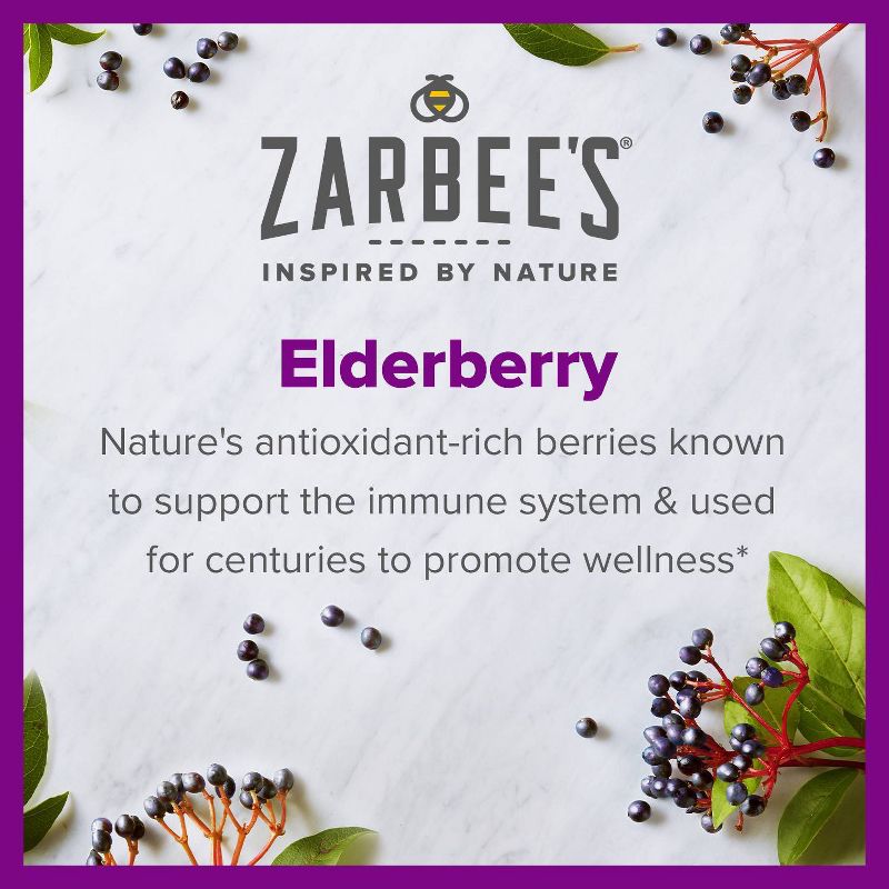 Zarbee&#39;s Daily Immune Support Gummies with Real Elderberry - Natural Berry Flavor - 60ct, 4 of 13