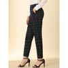 INSPIRE CHIC Women's Vintage Tartan Plaid Elastic Waist Straight Long Trousers - 4 of 4