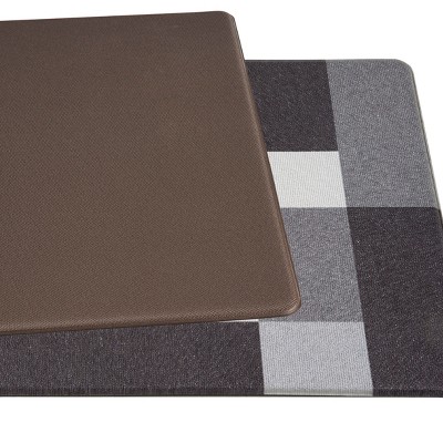 Gray Modern Geometric Anti-Fatigue Standing Mat 18" x 47"