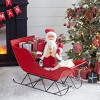 FURNIinspire Decorative Holiday Scene Props Large Iron Sleigh Distressed Christmas Santa Holiday Decoration, Home Decor, Red, 39"*17.7"*22" - 2 of 4