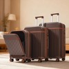 KTMBDW Luggage Set of 3, with USB Port, front opening design Airline Certified Carry on Luggage, ABS Hard Shell Luggage with Spinner Wheels, TSA Lock - 2 of 4