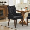 Fabric Accent Dining Chair, Curved Solid Wood Legs, Elegant Tufted Club Dining Room Kitchen Room Arm Dining Chair, Single Pack - 2 of 4