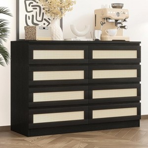 Nasitip 8 Rattan Drawer Dresser for Bedroom, Modern Wood Dresser for Closet, TV Stand, Nursery, Living Room, Hallway, Entryway - 1 of 1