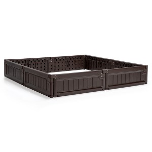 Tangkula 2PCS 4 x 4 ft Raised Garden Bed Set Planter Box for Vegetable Flower Gardening - 1 of 4