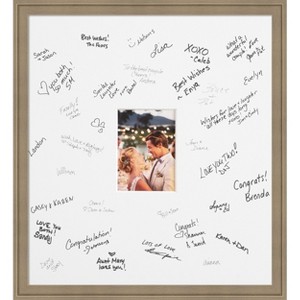 Florence Signature Mat Picture Frame – Guest Book Alternative for Weddings, Graduations, or Retirement – Autograph Photo Mat for Signature Board - 1 of 4