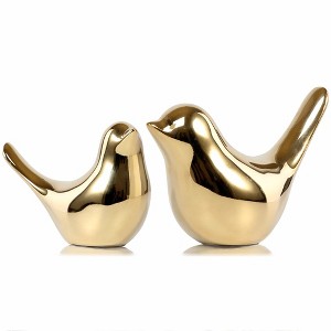Aoibox Small Gold Birds Statues, Modern Home Decor Figurine for Living Room, Bedroom, Office Desktop, Cabinets Decorative Ornaments - 1 of 4