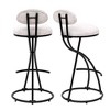 PAGED Round Bar Stools Set of 2 Modern S-shaped Upholstered Counter Stools with Back and Footrest for Dining Room - 2 of 4