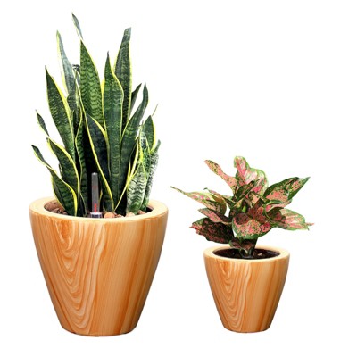 VisioGear 2-Pack Planter Pot for Indoor and Outdoor, Brown - Round Cone Planter Pot with Support Base, Brown, 10.2"*10.2"*9.4"