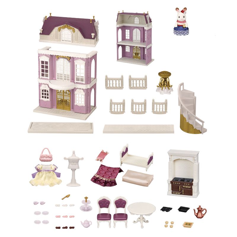 Calico Critters Town Series Elegant Town Manor Gift Set, Dollhouse Playset with Figure, Furniture and Accessories, 4 of 9