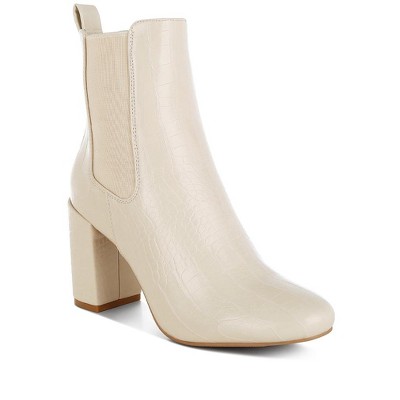Babbel Faux Leather Block Heel Ankle Boots
