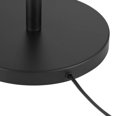 Edison Adjustable Matte Black Metal Floor Lamp with Clear Glass Shade