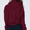 Women's Zip Up Loose Fit Hooded Jackets Comfy Solid Color Long Sleeve Casual Waffle Sweatshirts with Pockets - 4 of 4