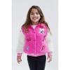 Disney Minnie Mouse Girls Varsity Faux Fur Faux Sherling Jacket Toddler - 2 of 4